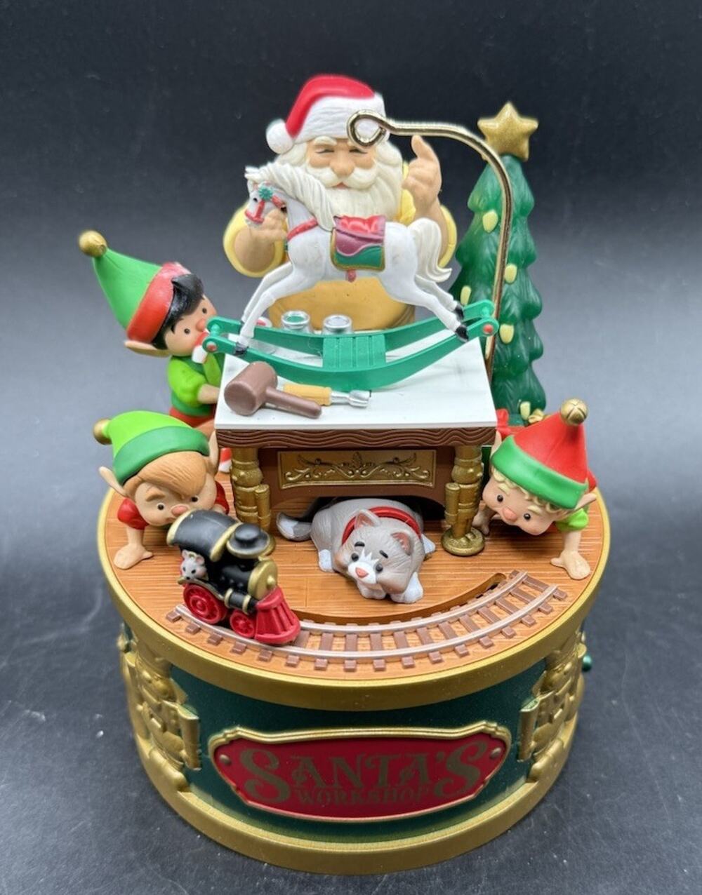 Hallmark Santa Workshop Wonders Light Sound Motion Ornament With Box -47D